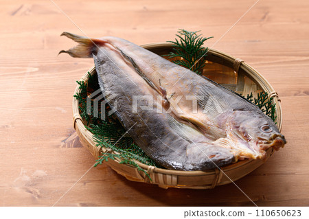Opened mackerel mackerel, dried overnight Opened mackerel mackerel, dried overnight 110650623