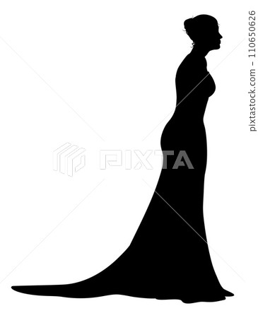 Bride Bridal Wedding Dress Silhouette Woman Design 110650626