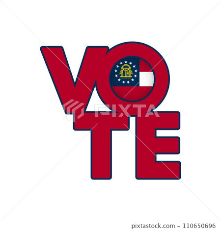 Vote sign, postcard, poster. Banner with Georgia flag. Vector illustration. 110650696