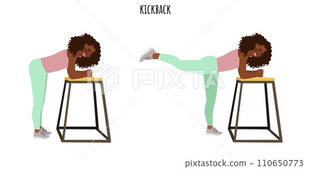 Young woman doing kickback exercise 110650773
