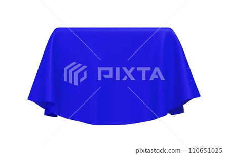 Blue fabric covering a cube or rectangular shape Blue fabric covering a cube or rectangular shape 110651025
