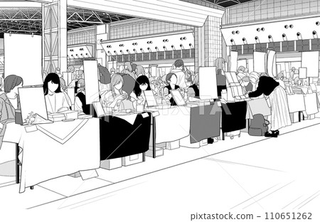 漫畫風格的鋼筆畫插圖遊樂設施_銷售場地 110651262