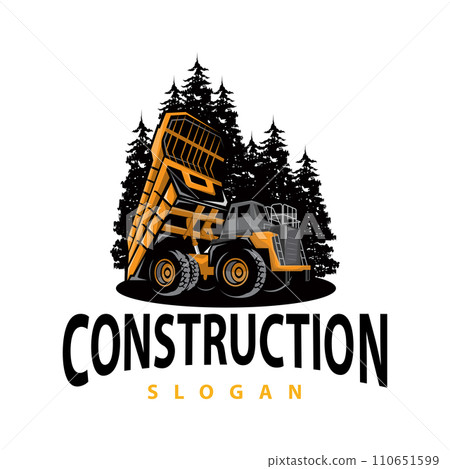 Truck logo heavy vehicle mining truck transportation design vector illustration template 110651599