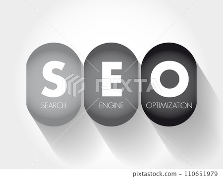 SEO Search engine optimization acronym - process of improving the quality and quantity of website traffic to a website or a web page from search engines, text concept background 110651979