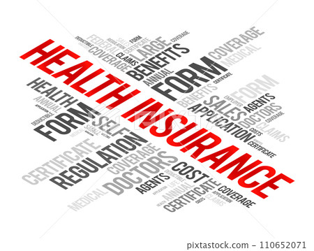 Health Insurance word cloud collage, healthcare concept background 110652071