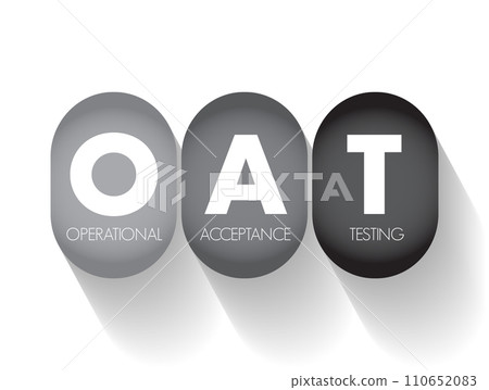 OAT Operational Acceptance Testing - used to conduct operational readiness of a product, service, as part of a quality management system, acronym text concept background 110652083
