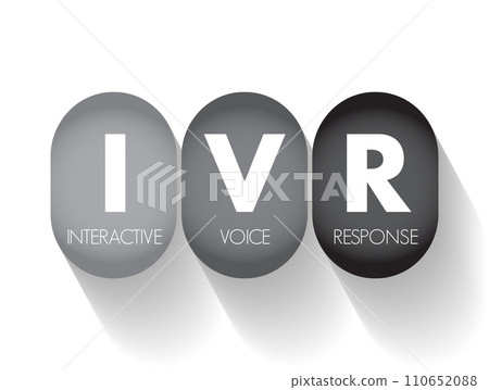 IVR Interactive Voice Response - technology that allows humans to interact with a computer-operated phone system through the use of voice, acronym text concept 110652088