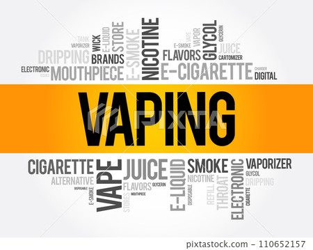 Vaping word cloud collage, concept background 110652157