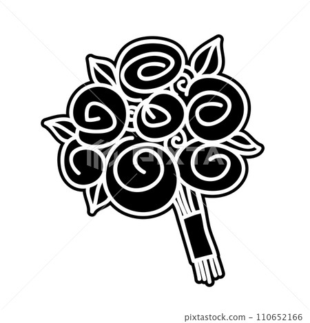 Floral roses bouquet hand drawn with line. Vector illustration 110652166