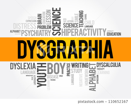 Dysgraphia word cloud collage, education concept background 110652167