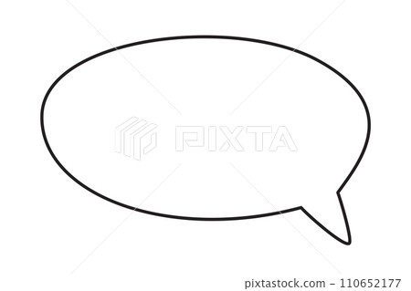 Hand drawn speech bubble isolated on white background 110652177