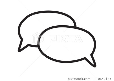 Hand drawn speech bubble isolated on white background Hand drawn speech bubble isolated on white background 110652183