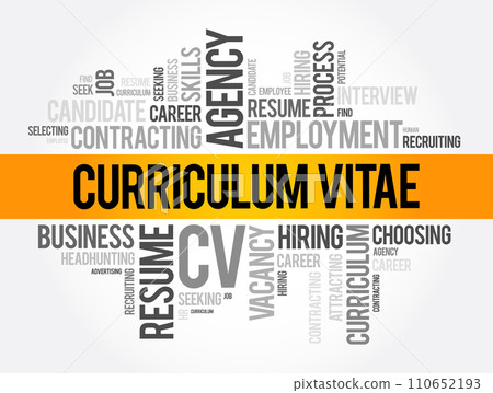 Curriculum vitae CV - word cloud collage, business concept background 110652193