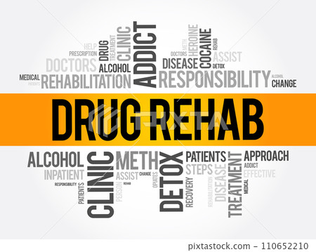 Drug Rehab word cloud collage, health concept background 110652210