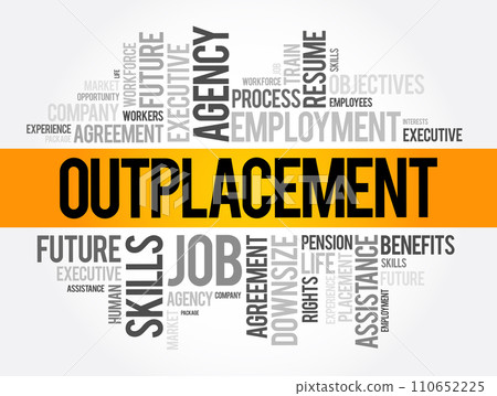 Outplacement word cloud collage, business concept background 110652225