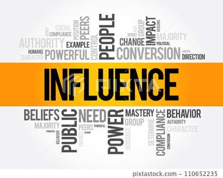 Influence word cloud collage, business concept background 110652235