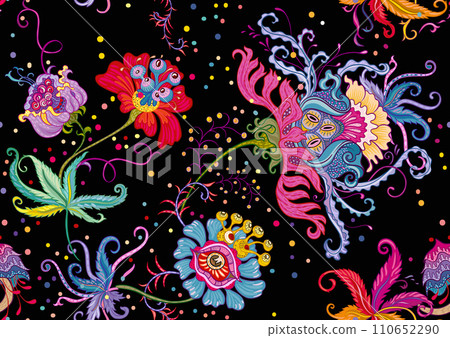 Fantasy, alien hypnotic flowers 110652290