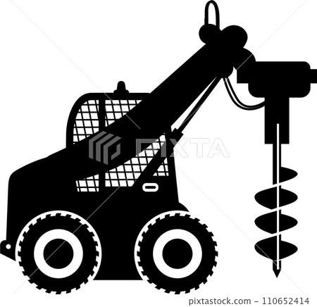 Silhouette of Mobile Drilling Rig Truck Icon in Flat Style. Vector Illustration Silhouette of Mobile Drilling Rig Truck Icon in Flat Style. Vector Illustration 110652414