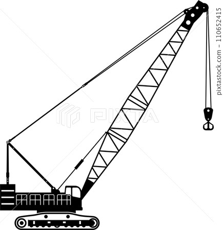 Silhouette of Mobile Crane Icon in Flat Style. Vector Illustration Silhouette of Mobile Crane Icon in Flat Style. Vector Illustration 110652415
