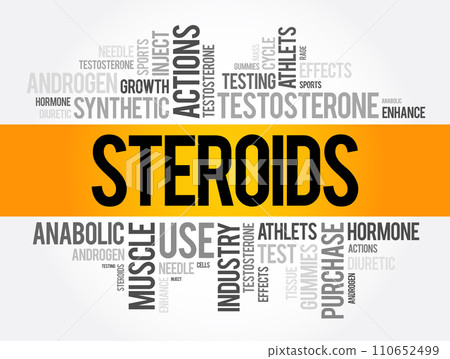 Steroids word cloud collage, health concept background 110652499