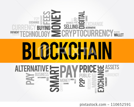 Blockchain cryptocurrency coin word cloud collage, business concept background Blockchain cryptocurrency coin word cloud collage, business concept background 110652591