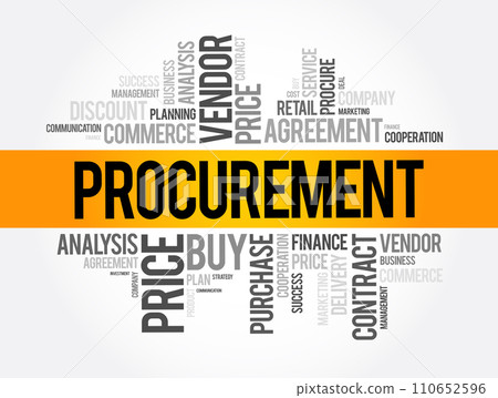 Procurement word cloud collage, business concept background 110652596