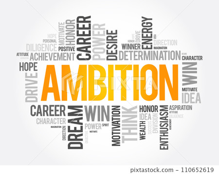 Ambition word cloud collage, business concept background Ambition word cloud collage, business concept background 110652619