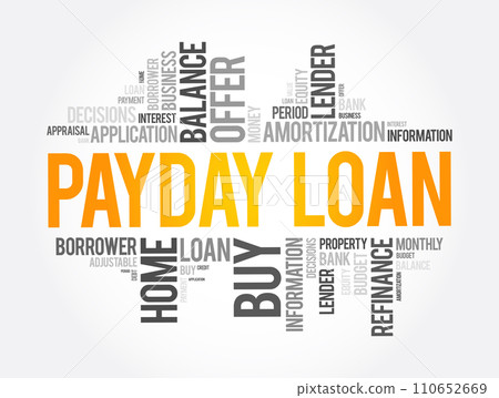 Payday Loan word cloud collage, business concept background 110652669