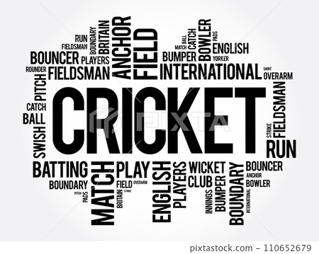 Cricket word cloud collage, sport concept background 110652679