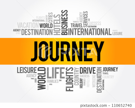 Journey word cloud collage, travel concept background 110652740