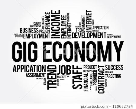 Gig Economy word cloud collage, business concept background Gig Economy word cloud collage, business concept background 110652784