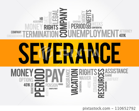 Severance word cloud collage , social concept background 110652792