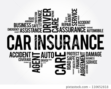 Car insurance word cloud collage, business concept background 110652818