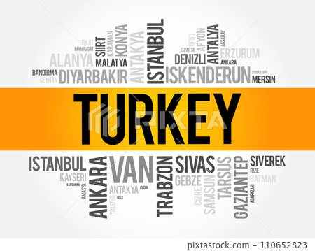List of cities in Turkey word cloud collage, business and travel concept background List of cities in Turkey word cloud collage, business and travel concept background 110652823