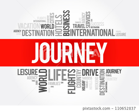 Journey word cloud collage, travel concept background 110652837