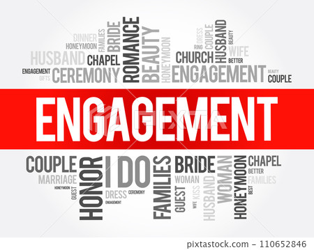 Engagement word cloud collage, concept background 110652846