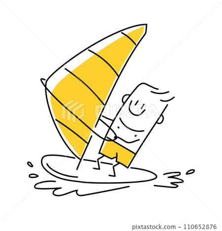 Wind surfing Stick figure. 110652876