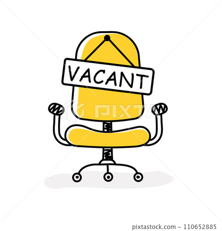 Office chair with a sign vacant 110652885