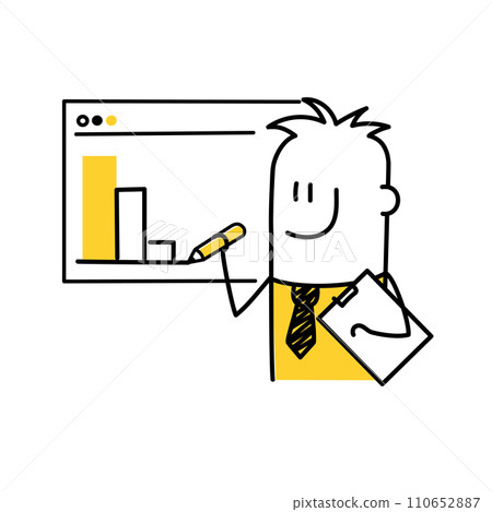 Business man making a presentation. Business man making a presentation. 110652887