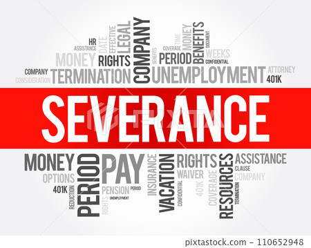 Severance word cloud collage , social concept background Severance word cloud collage , social concept background 110652948