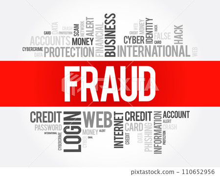 Fraud word cloud collage, technology business concept background 110652956