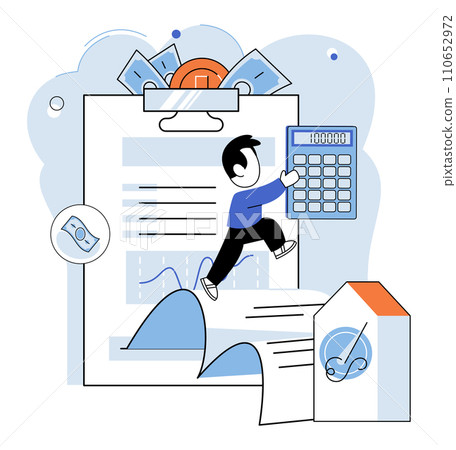 Tax information. Vector illustration. Taxation plays vital role in funding public services and infrastructure Completing tax return is annual obligation for individuals and businesses Paying taxes 110652972