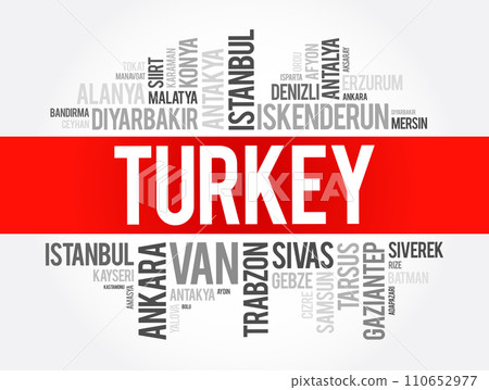 List of cities in Turkey word cloud collage, business and travel concept background 110652977