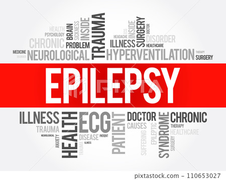 Epilepsy word cloud collage, health concept background 110653027