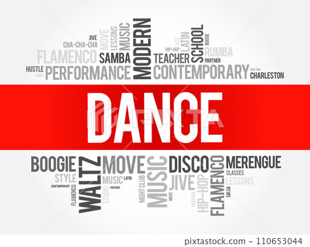 Dance word cloud collage, concept background 110653044