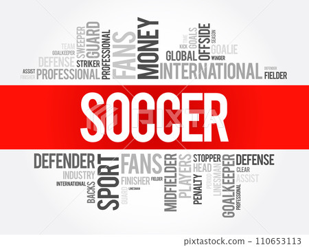 Soccer word cloud collage, sport concept background 110653113