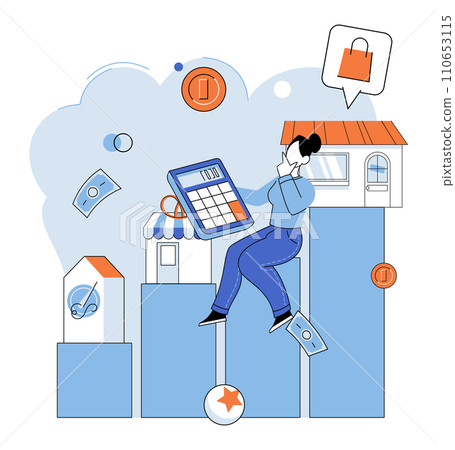 Tax information. Vector illustration. Credit for taxes paid in foreign jurisdictions may be available under certain circumstances Economic growth is influenced by tax policies and their impact 110653115