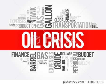 Oil crisis word cloud collage, concept background 110653116