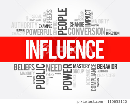 Influence word cloud collage, business concept background Influence word cloud collage, business concept background 110653120