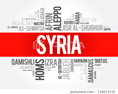 List of cities and towns in Syria, word cloud collage, business and travel concept background List of cities and towns in Syria, word cloud collage, business and travel concept background 110653150